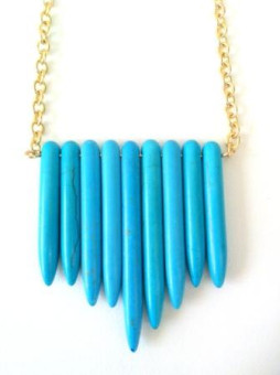 Necklace 58 blue - gold chain